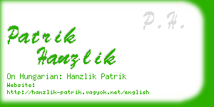 patrik hanzlik business card